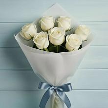 Букет 7 Белых роз Эдлесс Лав #REPLACE_PRED# Фазанном