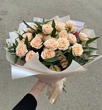 Букет Кремовые розы Латте в Фазанном