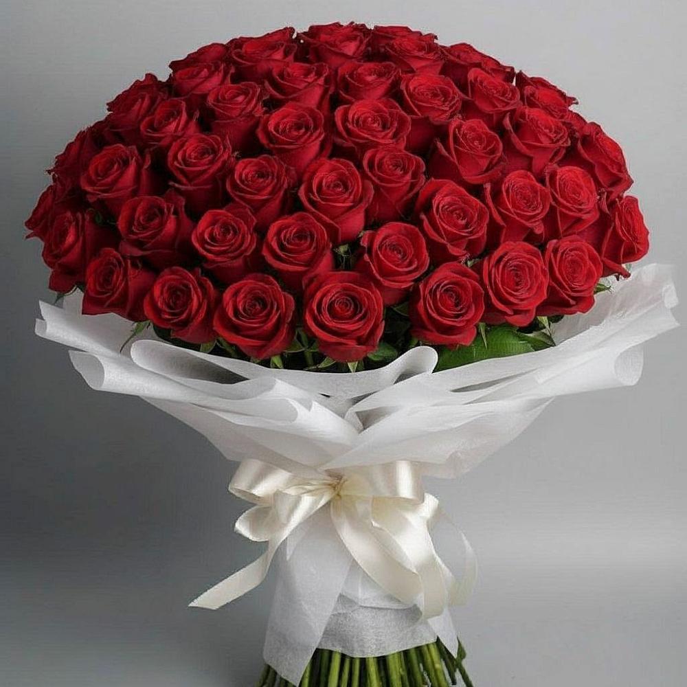 Букет 101 Красная роза Блэк Мэджик в Фазанном