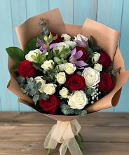 Букет цветов из:  Розы и Альстромерии в Фазанном