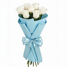 Букет 7 белых роз Проуд в Фазанном