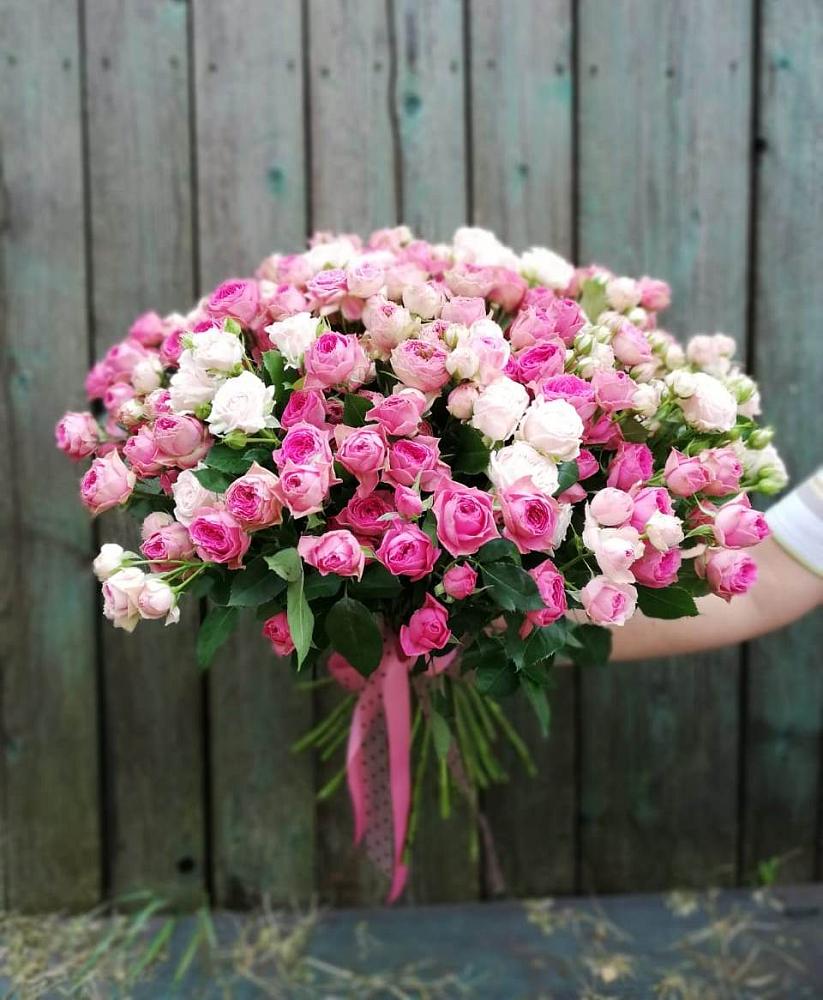 Букет Розовые кустовые розы Натали и Лав Лидия в Фазанном