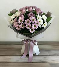 Букет цветов из:  Хризантемы и Розы в Фазанном