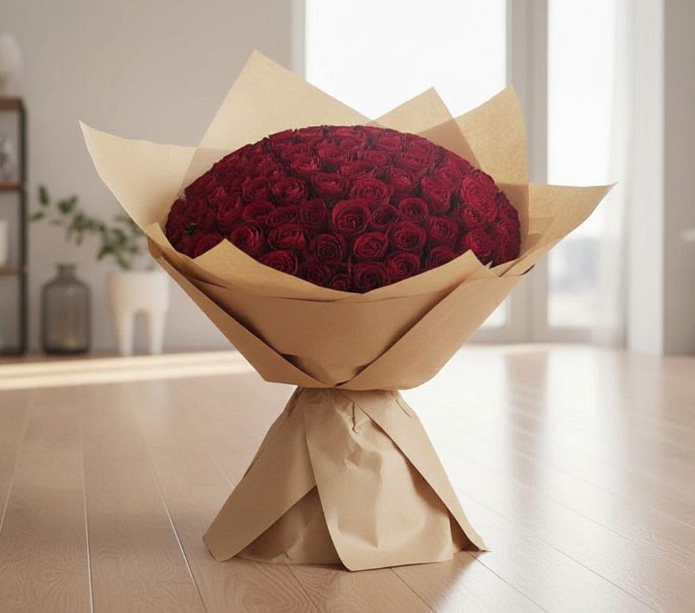 Букет 101 Красная роза в Фазанном