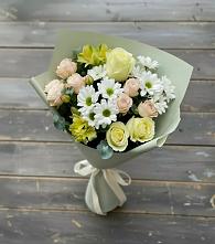 Букет цветов из:  Альстромерии, Розы и Хризантемы в Фазанном