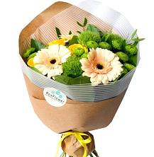 Букет цветов из:  Герберы, Розы и Хризантемы в Фазанном