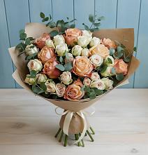 Букет цветов из:  Альстромерии и Розы #REPLACE_PRED# Фазанном
